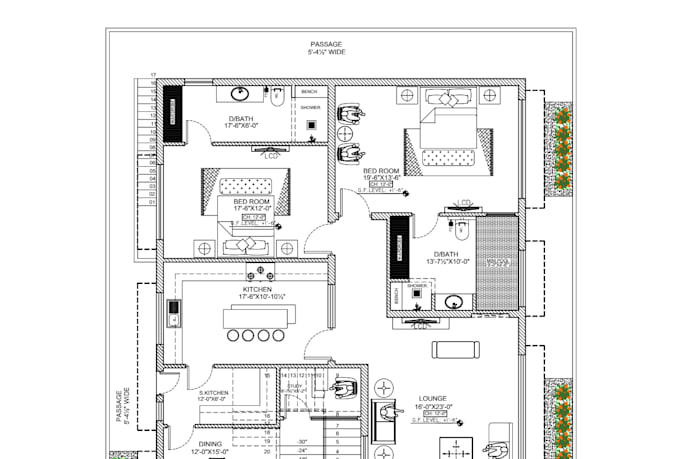 create autocad 2d drawings  floor and house plans